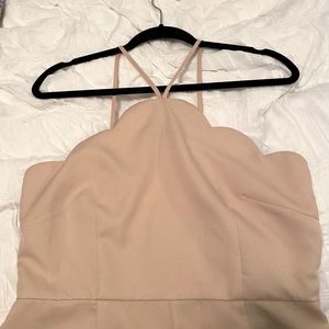 Scalloped halter jumper/shorts